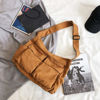 Picture of GAXOS Aesthetic Cute Messenger Bag for School Vintage Brown Canvas Crossbody for Women Shoulder Laptop Bag