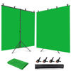 Picture of Green Screen Backdrop Kit, 6.5X6.5ft Backdrop Stand with Green Photo Backdrop, Seamless Greenscreen for Streaming with Spring Clamp, Carry Bag, Adjustable Background Stand for Photography Zoom Parties