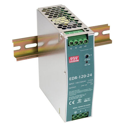 Picture of MEAN WELL EDR-120-24 Single Output DIN Rail Power Supply 24V 5 Amp 120W