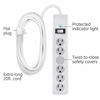 Picture of GE 6-Outlet Surge Protector, 20 Ft Extension Cord, Power Strip, 800 Joules, Flat Plug, Twist-to-Close Safety Covers, Protected Indicator Light, UL Listed, White, 50770