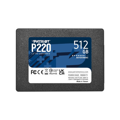 Picture of Patriot P220 512GB Internal SSD - SATA 3 2.5" - Solid State Drive - P220S512G25