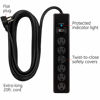 Picture of GE 6-Outlet Surge Protector, 20 Ft Extension Cord, Power Strip, 800 Joules, Flat Plug, Twist-to-Close Safety Covers, Protected Indicator Light, UL Listed, Black, 50769