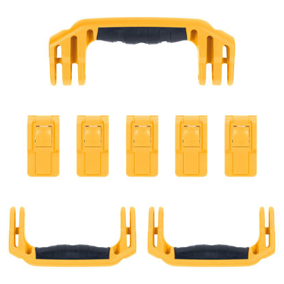 Picture of Pelican 1615 Replacement Handle & Latch Set by ColorCase - Yellow Handles & Push Button Latches