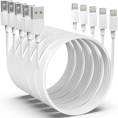 Picture of AZMOGDT Apple MFi Certified iPhone Charger 5pack [6/6/6/10/10FT] Long Lightning Cable Fast Charging Cord iPhone Charging Cable for iPhone 14/14 Pro/Max/13/12/11 Pro Max/XS MAX/XR/XS/X/8/Plus