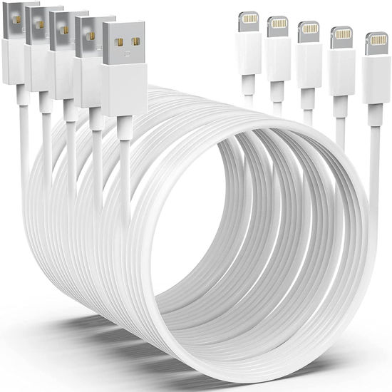 Picture of AZMOGDT Apple MFi Certified iPhone Charger 5pack [6/6/6/10/10FT] Long Lightning Cable Fast Charging Cord iPhone Charging Cable for iPhone 14/14 Pro/Max/13/12/11 Pro Max/XS MAX/XR/XS/X/8/Plus