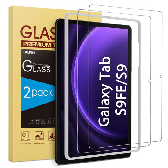 Picture of SPARIN 2 Pack Screen Protector for Galaxy Tab S9 FE 5G 10.9 inch/Galaxy Tab S9 11 inch, 9H Tempered Glass with Easy Installation Frame, S Pen Compatible/HD Clear/Anti Scratch