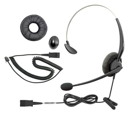 Picture of DailyHeadset RJ9 NC Mono Phone Headset for Analog Aastra Avaya Nortel Digium Polycom ShoreTel NEC Allworx Phones Plus 3.5mm Adapter