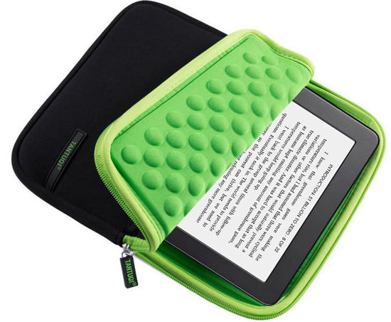 Picture of Small E-Reader Sleeve Case Bag Neoprene for 6.8”Kindle Paperwhite 11th Gen 2021, Paperwhite Signature Edition / 6" Kindle 11th Gen 2022 / 10th Gen 2019, 6-7 Inch ebook Reader Tablet Pouch (Green)