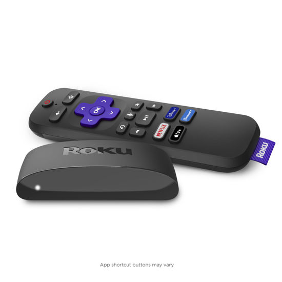 Picture of Roku Express 4K+ 2021 | Streaming Media Player HD/4K/HDR with Smooth Wireless Streaming and Roku Voice Remote with TV Controls, Includes Premium HDMI Cable, Black (Renewed)