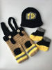 Picture of Pinbo Baby Photography Prop Crochet Knitted Firefighter Fireman Hat Pants Shoes