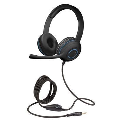 Picture of Cyber Acoustics 3.5mm Stereo Headset (AC-5002) with Noise Canceling Microphone for PCs, Tablets, and Cell Phones in The Classroom or Home