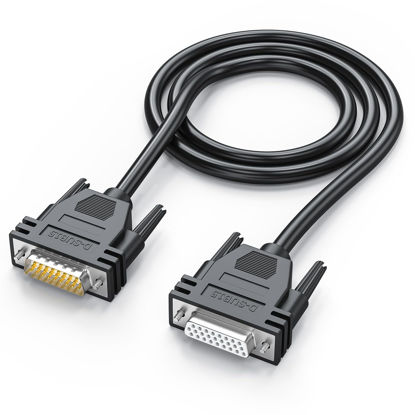 Picture of JUXINICE D-Sub 26 Pin Cable Double Shielded, DB26 Male to Female Cable 5FT, 26 Pin Extension Cable- 3 Rows 26 pin Connector Cable Black 5'