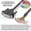 Picture of JUXINICE DB25 Female to Bare Wire with Cable Marker 3.3ft,D-SUB 25-Pin Connector RS232 Serial to Bare Wire Cable,25 Wire All Provided with Wiring Terminals -Black