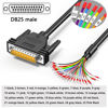 Picture of JUXINICE DB25 Male to Bare Wire with Cable Marker 3.3ft,D-SUB 25-Pin Connector RS232 Serial Cable,25 Wire All Provided with Wiring Terminals -Black