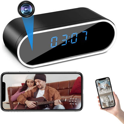 Picture of Mayycinco Hidden Camera Clock，Security Spy Camera，HD 1080P WiFi Camera with Night Vision Motion Detection，Small Surveillance Security Nanny Cams with Video Indoor