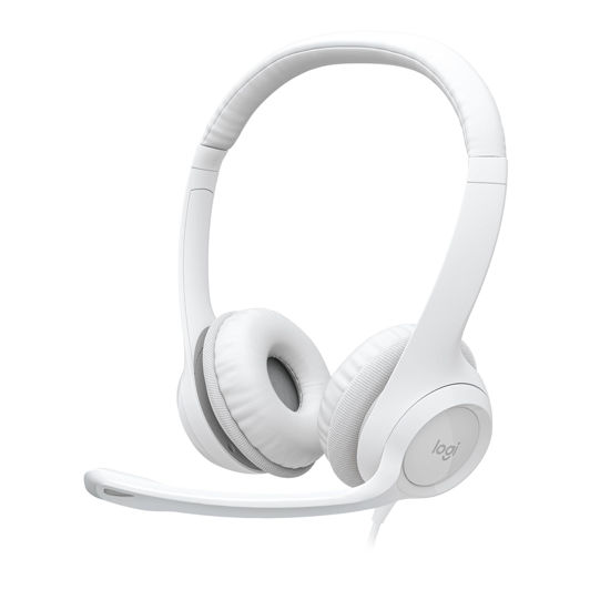 Picture of Logitech H390 Wired Headset for PC/Laptop, Stereo Headphones with Noise Cancelling Microphone, USB-A, in-Line Controls for Video Meetings, Music, Gaming and Beyond - Off White