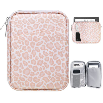 Picture of TiMOVO 6-7 Inch Tablet Sleeve for All-New Kindle 2022/10th Gen 2019 /Kindle Paperwhite 11th Gen 2021/Kindle Oasis E-Reader, Protective Case with Pocket for Kindle (8th Gen, 2016), Pink Leopard