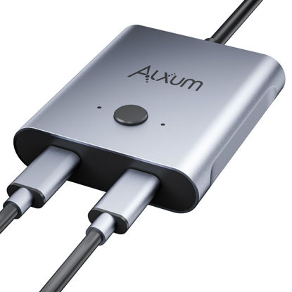 Picture of Alxum USB C Switch - Bi Directional USB C Switcher Selector 2 in 1 Out/1 in 2 Out, 2 Computers Share 1 Devices 8K@60Hz 10Gbps Data Transfer 100W Charging USB-C Cables Included