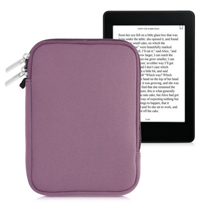 Picture of kwmobile Neoprene e-Reader Pouch Size 6" eReader - Universal eBook Sleeve Case with Zipper - Lavender