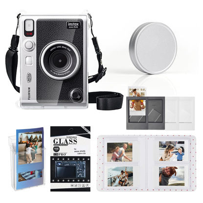 Picture of CAIYOULE Accessories for Fujifilm Instax Mini Evo Camera, PC Mini Evo Case with Lens Cap, Screen Protector, Mini Frames, Album, No Camera