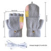 Picture of 2 Pairs Winter USB Knit Heated Gloves for Women Men Full & Half Fingerless Hands Warmer Rechargeable Heating Laptop Gloves (Mix Grey+Mix Pink)