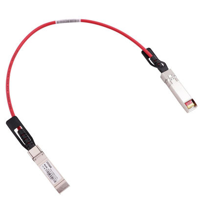 Picture of [Red Colored] 0.5m 10G SFP+ DAC Twinax Cable, 10Gbase-CU SFP+ Copper Cable, Compatible for Cisco SFP-H10GB-CU0.5M, Ubiquiti, Mellanox, Mikrotik, Netgear, Supermicro