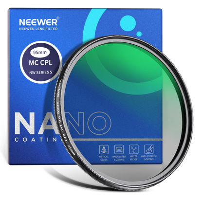 Picture of NEEWER 95mm Polarizer Filter, 24 Layer Multi Resistant Nano Coated MC CPL Circular Polarizing Filter with HD Optical Glass/Ultra Slim for Camera Lens, Reduce Reflection/Enhance Contrast/Reduce Glare