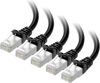 Picture of Cable Matters 10Gbps 5-Pack Snagless Short Shielded Cat6A Ethernet Cable 5 ft (SSTP, SFTP Shielded Ethernet Cable, Shielded Cat6 Cable, Cat 6 Shielded Network Cable) in Black