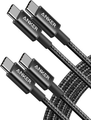 Picture of Anker USB C to USB C Cable, New Nylon USB C Charger Cable (6FT, 5Pack), Type C 60W(3A) for iPhone 15/15 Pro/15 Plus/15 Pro Max and More(Black)