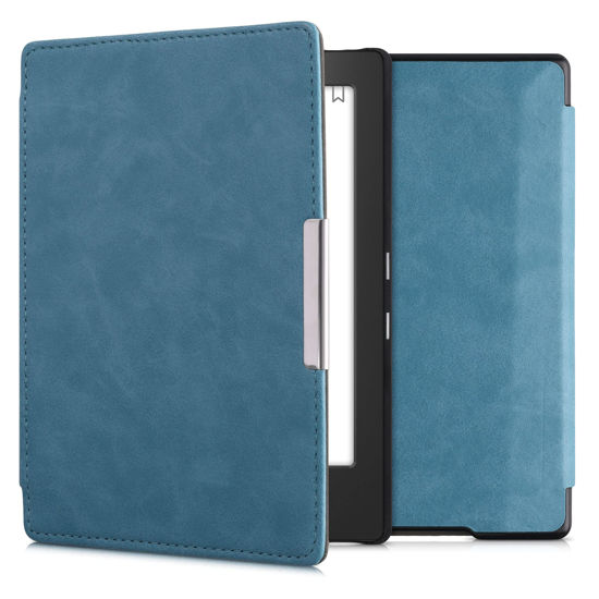 Picture of kwmobile Case Compatible with Kobo Aura H2O Edition 1 Case - Cover for eReader with Magnetic Closure - Petrol