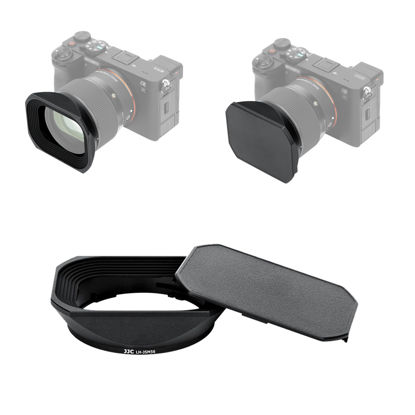 Picture of JJC Metal Square Lens Hood Shade for Sigma 56mm f/1.4 DC DN Contemporary Lens, Replaces Sigma LH-582-01 Lens Hood, with Protective Hood Cap, Not Affect The Use of 55mm Filter