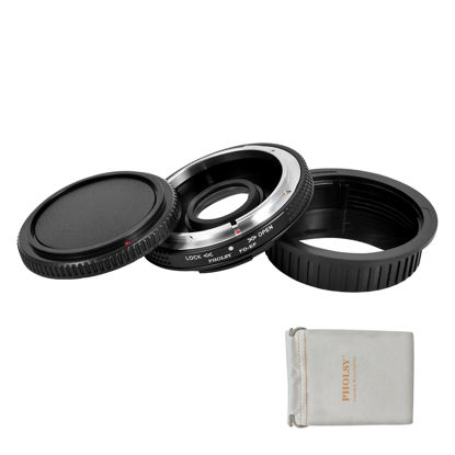 Picture of PHOLSY Lens Mount Adapter Manual Focus with Aperture Lever, Optical Glass and Cap Compatible with Canon FD FL Mount Lens to Canon EOS EF-Mount Camera Body, FD to EOS, FD to EF