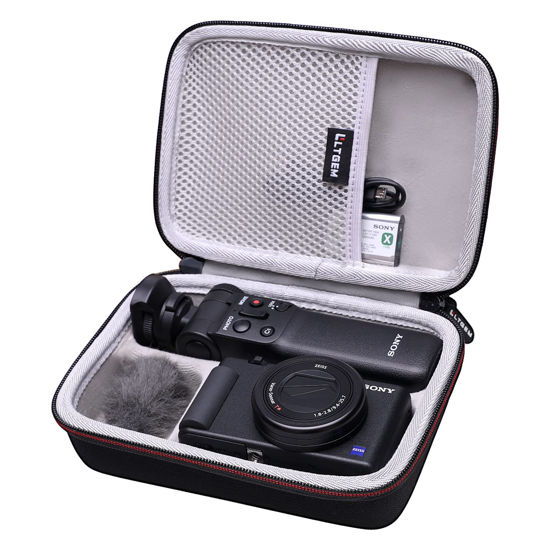 Picture of L LTGEM Hard Travel Carrying Case for Sony ZV-1F / ZV-1 / ZV-1 II Digital Camera, Fits Vlogger Accessory Kit Tripod and Microphone, Black+Grey