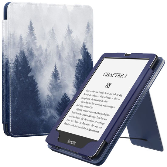 Picture of MoKo Case for 6.8" Kindle Paperwhite (11th Generation-2021) and Kindle Paperwhite Signature Edition, Slim PU Shell Cover Case with Auto-Wake/Sleep for Kindle Paperwhite 2021 E-Reader, Gray Forest