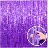 Picture of 2 Pack Purple Backdrop Tinsel Streamers Foil Fringe Backdrop Halloween Party Decorations Purple Backdrop Curtain Birthday Graduation Bachelorette Christmas New Year Party Decorations