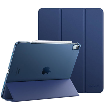 Picture of MoKo for iPad Air 13 Inch Case M2 2024, Ultra Slim Stand Case with Hard PC Translucent Back Shell Cover for iPad Air 13'' 2024 (A2898/A2899/A2900), Support Touch ID & Apple Pencil Pro/USB-C, Navy Blue