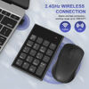 Picture of Wireless Number Pad and Mouse Combo,2.4G 19 Keys USB Wireless Numeric Keypad,3 Adjustable Silent Mouse Speeds DPI 800/1200/1600,Set for Laptop,Notebook,Desktop,PC Computer-Use One USB Receiver