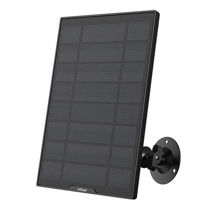 Picture of ieGeek Solar Panel for Wireless Outdoor Security Camera, Compatible with DC 5V Rechargeable Battery Powered Surveillance Cam,5V 1A 3W Type C Port, 9.5ft Cable, Adjustable Mounting Bracket(No Camera)