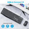 Picture of Wired Keyboard and Mouse Combos, KOORUI Keyboard USB-A Plug-and-Play, Full Size Computer Keyboard with Numeric Keypad, 1600 DPI Mouse, Windows MacOS Linux Compatible, Slimline, Tilt Legs-Black