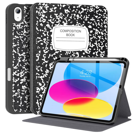 Picture of Supveco Case for ipad 10th Generation 10.9 Inch 2022 with Pencil Holder-[Multi Viewing Angles+Auto Wake/Sleep], Premium Folio Stand Case with Soft TPU Back Cover for iPad 10th Gen 2022-Book