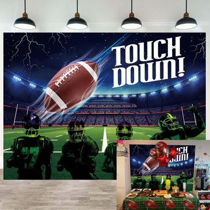 Picture of Football Touchdown Backdrop 7x5FT Bowl Night Football Birthday Photography Background Auditorium Light Sport Party Decoration Newborn Baby Shower Kids Birthday Photo Decorations Banner Props