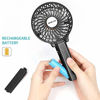 Picture of OPOLAR Small Hand Held Battery Fan, Rechargeable Portable Travel Fan with 2200mAh Battery, Foldable, 3 Settings, Powerful Airflow, Ideal for Trip, Disney, Football Game Use- (Total 2 Batteries)