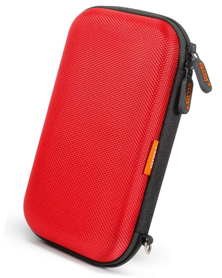 Picture of External Hard Drive Case - GLCON Shockproof EVA Carrying Case for WD My Passport Element Seagate Expansion Backup Toshiba 1TB 2TB 4TB - High Protection Portable Travel Electronic Power Bank Bag (Red)