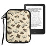 Picture of kwmobile Neoprene e-Reader Pouch Size 6" eReader - Universal eBook Sleeve Case with Zipper, Wrist Strap - Beige/Brown/Gold