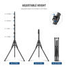 Picture of NEEWER Light Stand All Metal with 180° Reversible Legs, 70"/178cm Portable Travel Tripod Stand 1/4" Screw & 5/8" Stud for Indoor Outdoor Photography Speedlite Strobe Ring Light Softbox, ST178R, Black