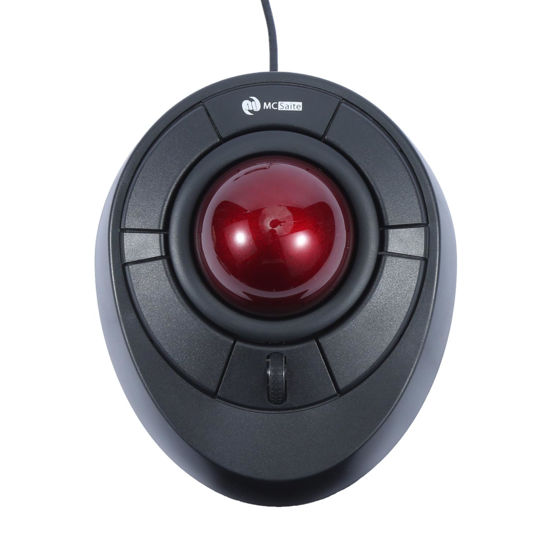 Picture of MCSaite Wired Trackball Mouse with Scroll Wheel - Red Ball