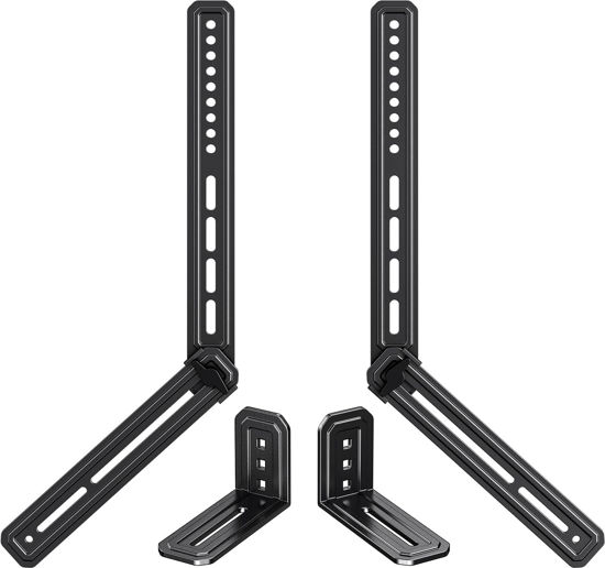 Picture of Perlegear Soundbar Mount with Adjustable Height, Soundbar Mounting Bracket Under or Above TV up to 15 lbs Soundbar with Detachable Long Extension Plates, Sound bar Mount Fit Max VESA 600x400mm PGSM04B