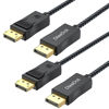 Picture of DteeDck DisplayPort Cable 3ft 2 Pack, DP Display Port Cable 3 Feet 1.2 [4K@60Hz, 2K@165Hz, 2K@144Hz] High Speed Cord for Monitor Compatible with Lenovo Dell HP ASUS