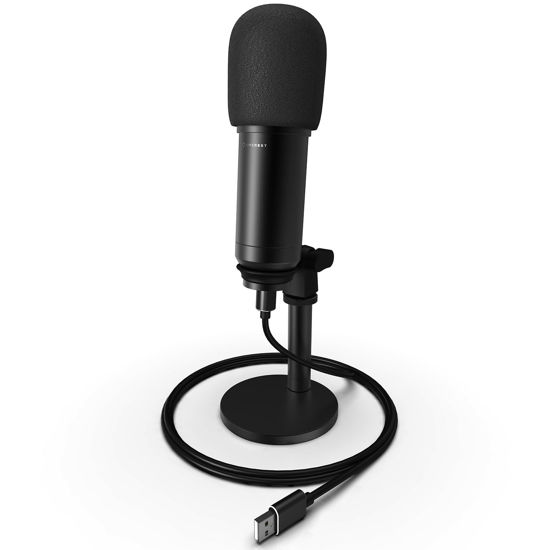 Picture of Amcrest USB Microphone for Voice Recordings, Podcasts, Gaming, Online Conferences, Live Streaming, Cardioid Microphone with Adjustable Heavy Metal Stand, Windscreen and 6.5 ft USB Cable, AM430