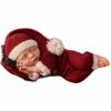 Picture of Christmas Newborn Baby Photo Shoot Props Outfits Crochet Clothes Santa Claus Red Hat Pants Photography Props